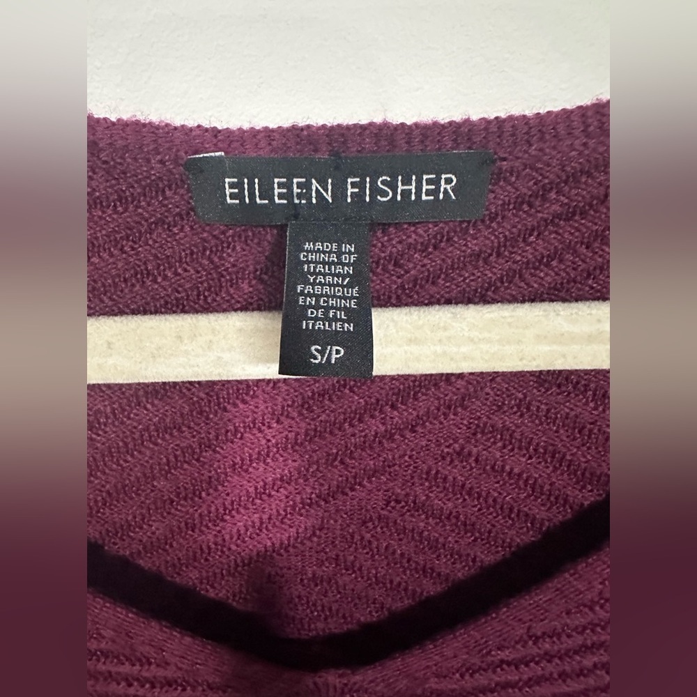 $298 Eileen Fisher Merino Wool Textured Vneck A-line Sweater Dress S Ribbed - Picture 3 of 4